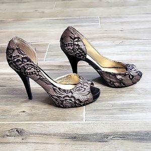 DSW The. Glass Slipper Collection Black lace stillettos size 8.5